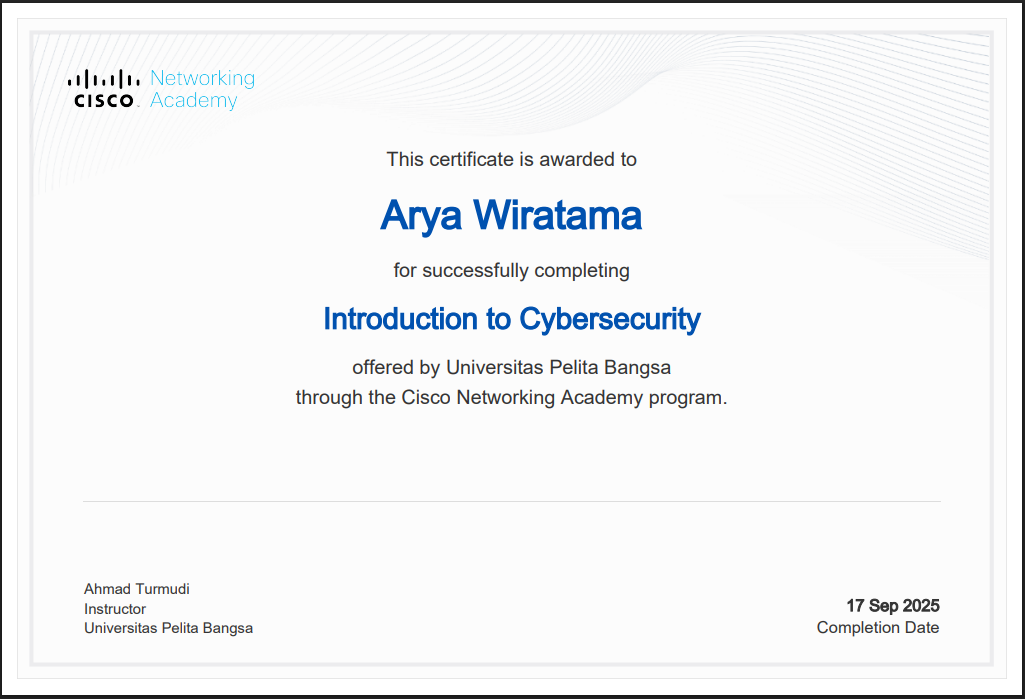 Cisco Introduction to Cybersecurity