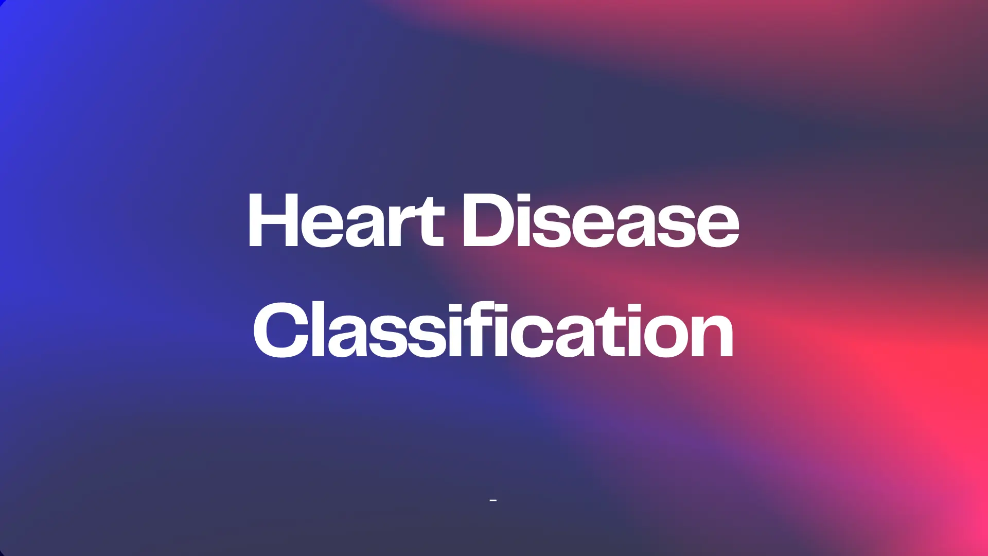 Heart Disease Classification (Random Forest)