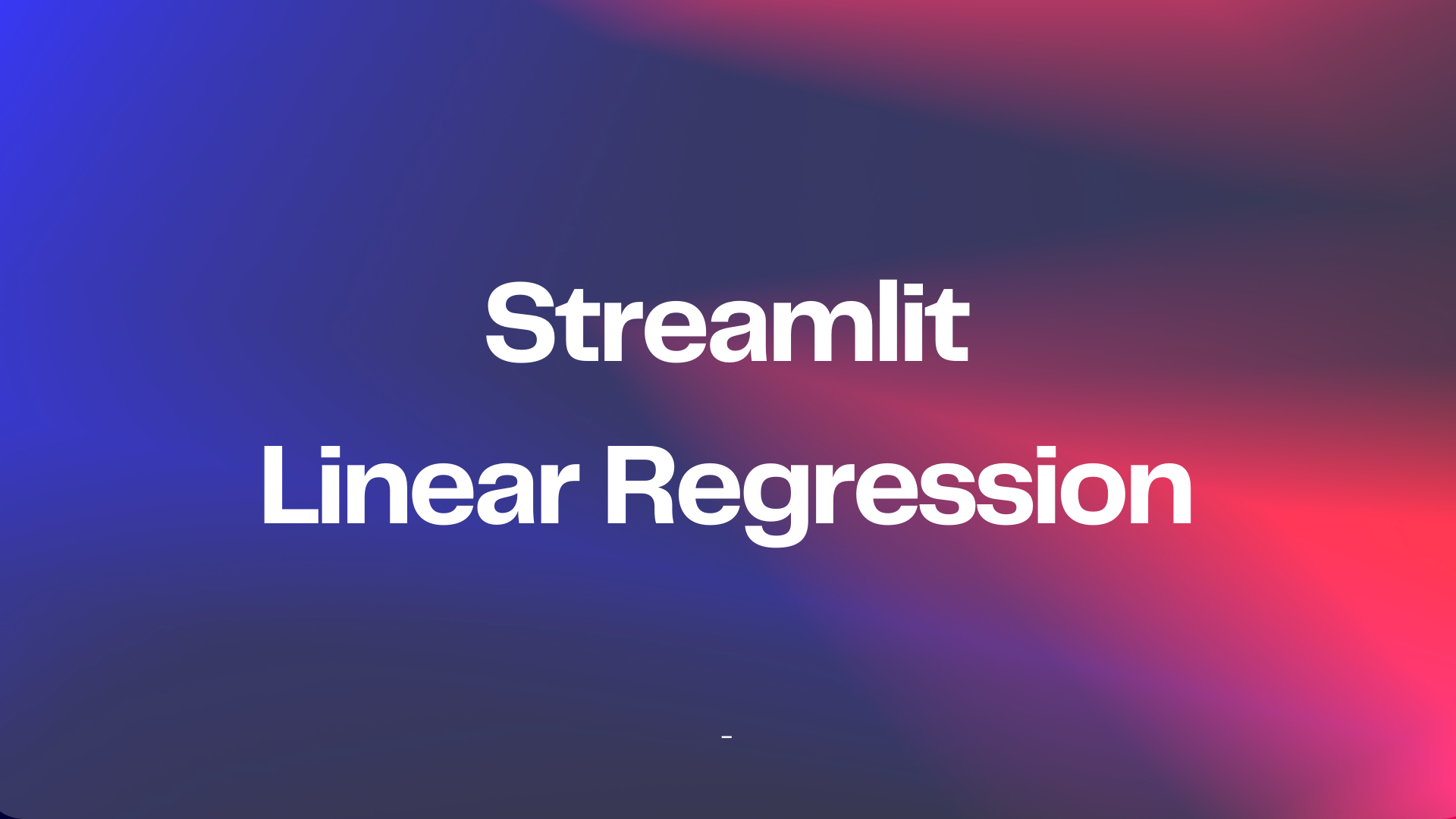 Streamlit Linreg